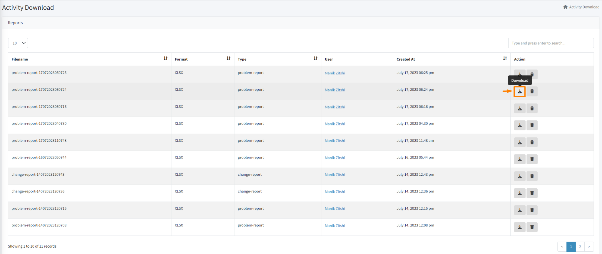 Once the report has been downloaded, you can view it in the Excel sheet.